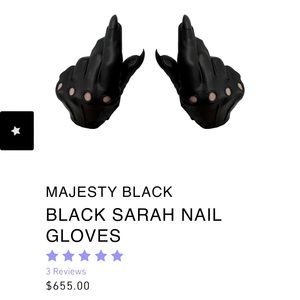 Majesty Black Sarah leather Nail gloves